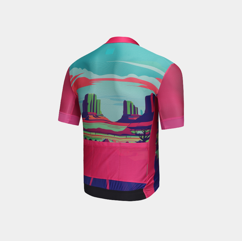 Men's Printed Cycling Jersey-Bright