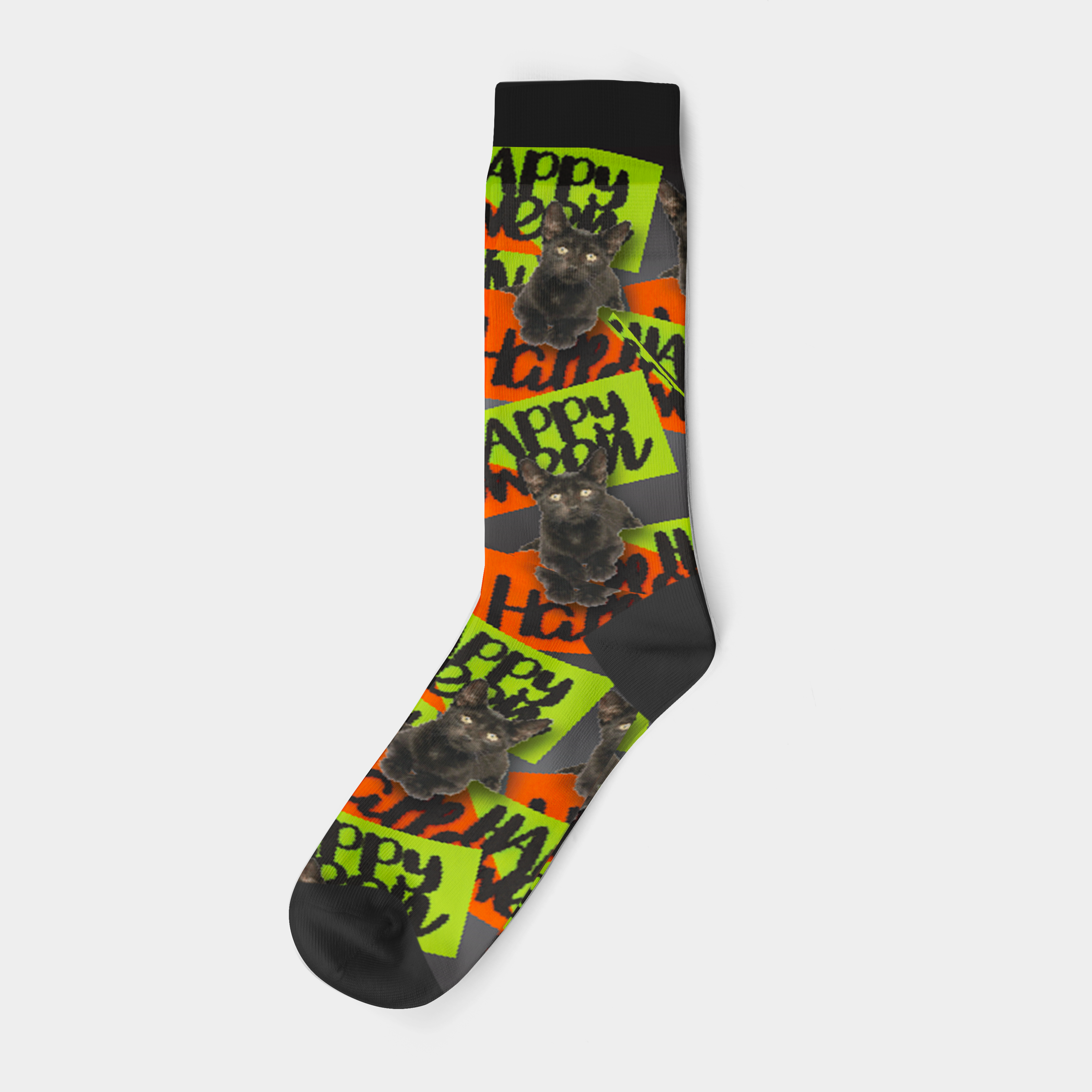 Halloween Cats Crew Sock (9")